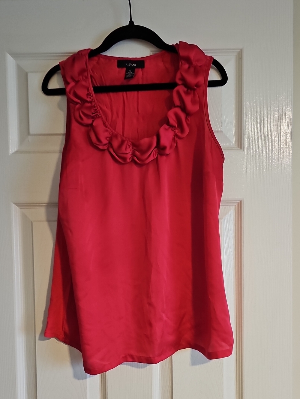 Alfani Bright Pink Ruffle Neck Sleeveless Camisole